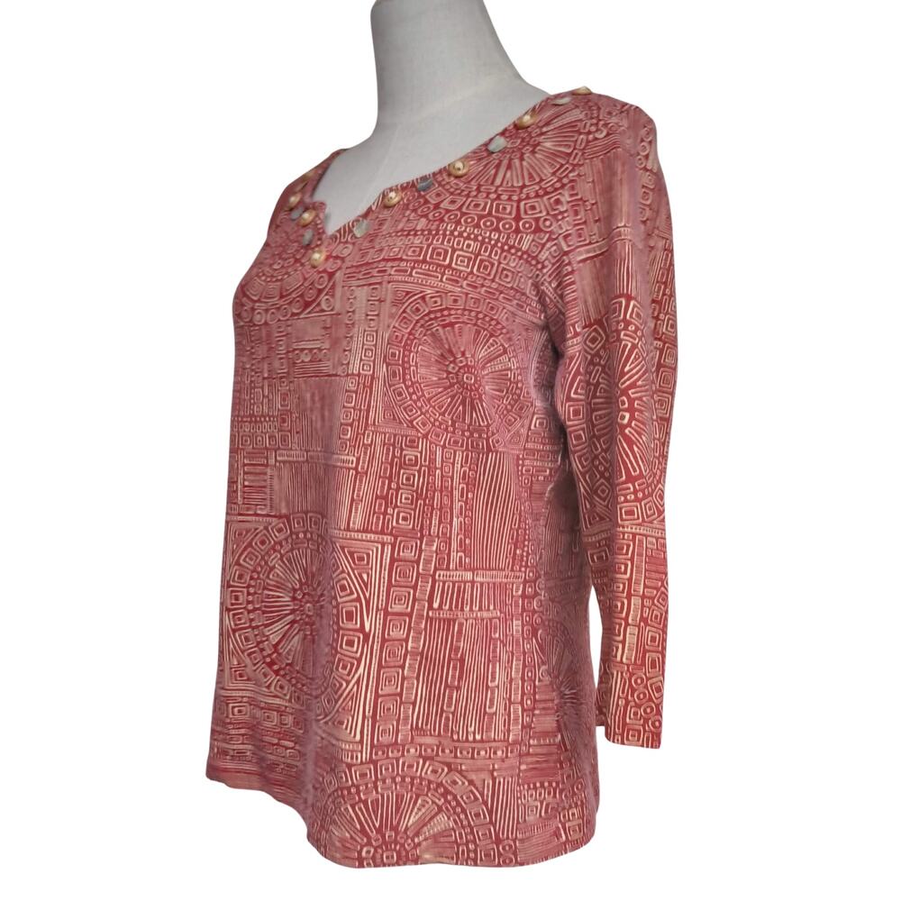 Ruby Rd. Geometric Print Boho Top - Picture 5 of 13